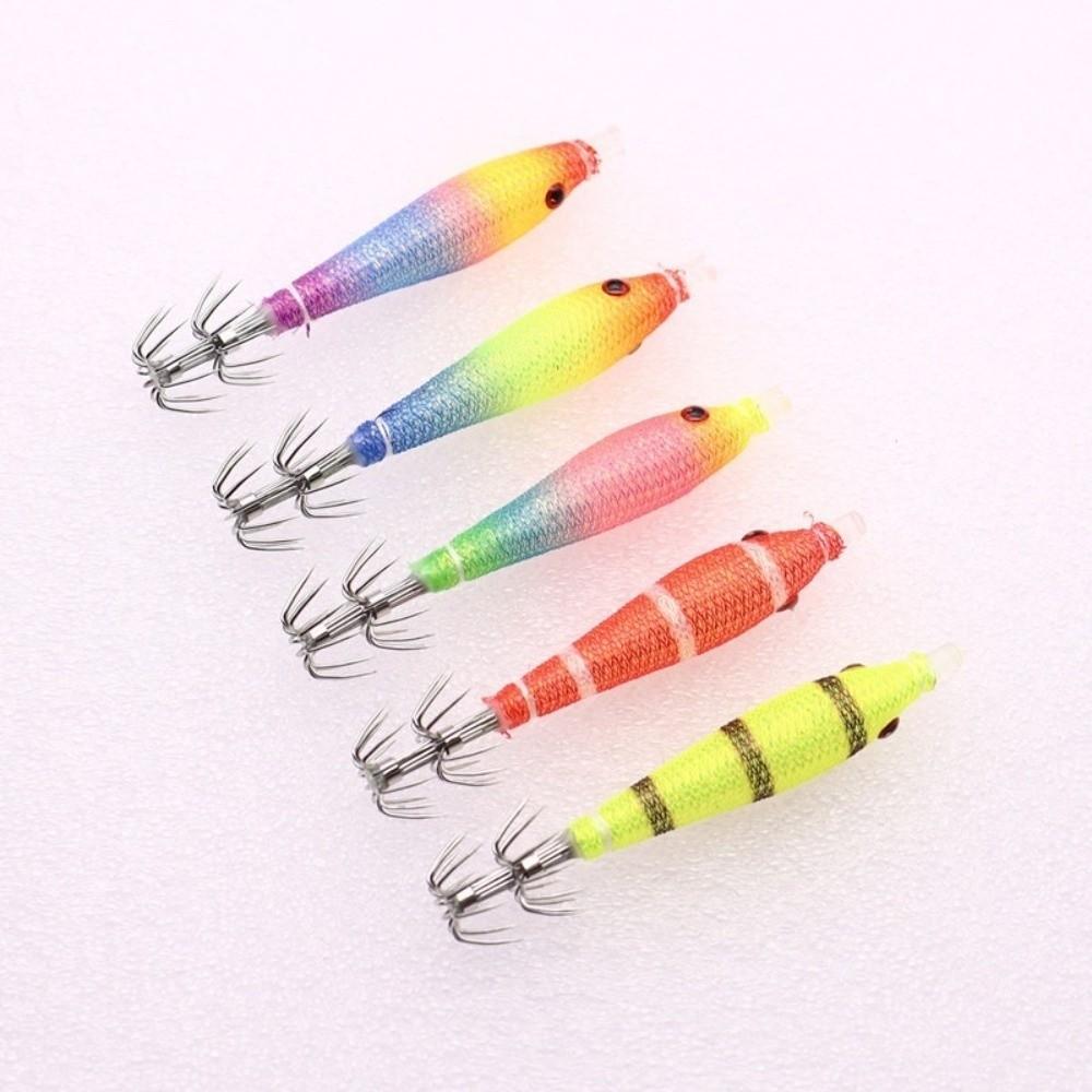 5pcs/bag Luminous UV Fishing Octopus Jig Blowing Tube Squid Hook Explosion Hook Freshwater Fishing