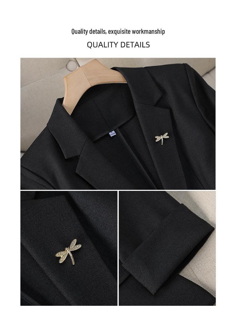 Women's Spring 2025 High-End Korean Style Blazer & Pants Set - Casual & Professional