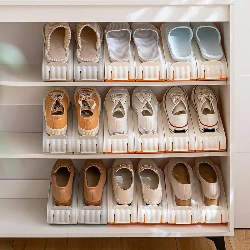 Double Layer Folding Shoe Rack Adjustable Space Saving Design for Closet Storage Durable Organizer Home Use