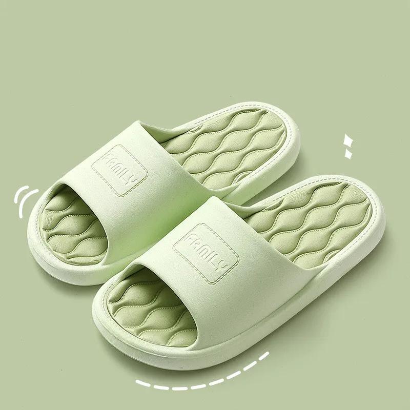 New Fashion Women Men Slippers Indoor Outdoor Flip Flops Summer Beach Sandals Soft Non-Slip Bathroom Flats Couples Home Shoes