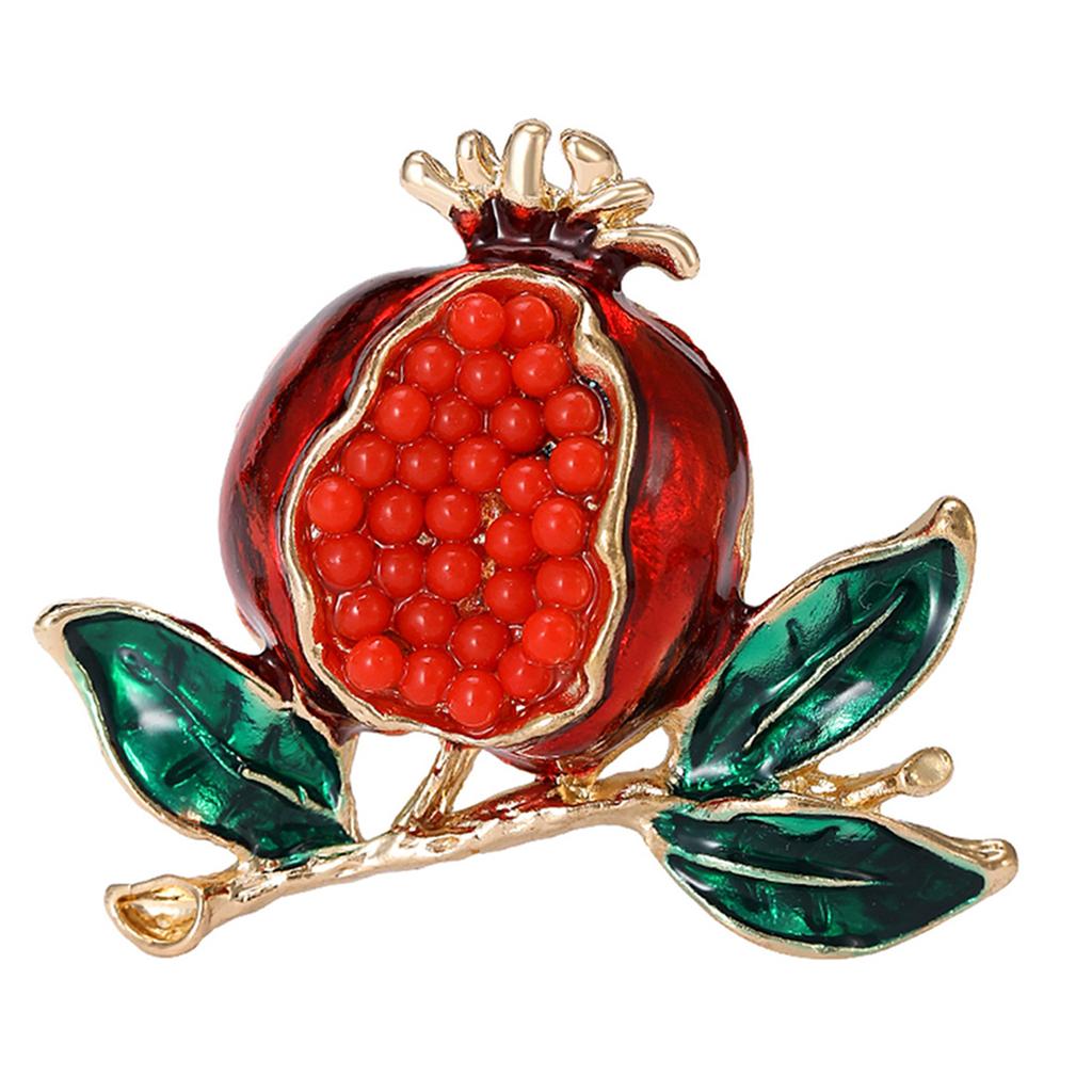 Fashionable Alloy Badge Collar Pin Elegant Pomegranate Lapel Pin Accessory Unique Brooch Jewelry Charm Ornament
