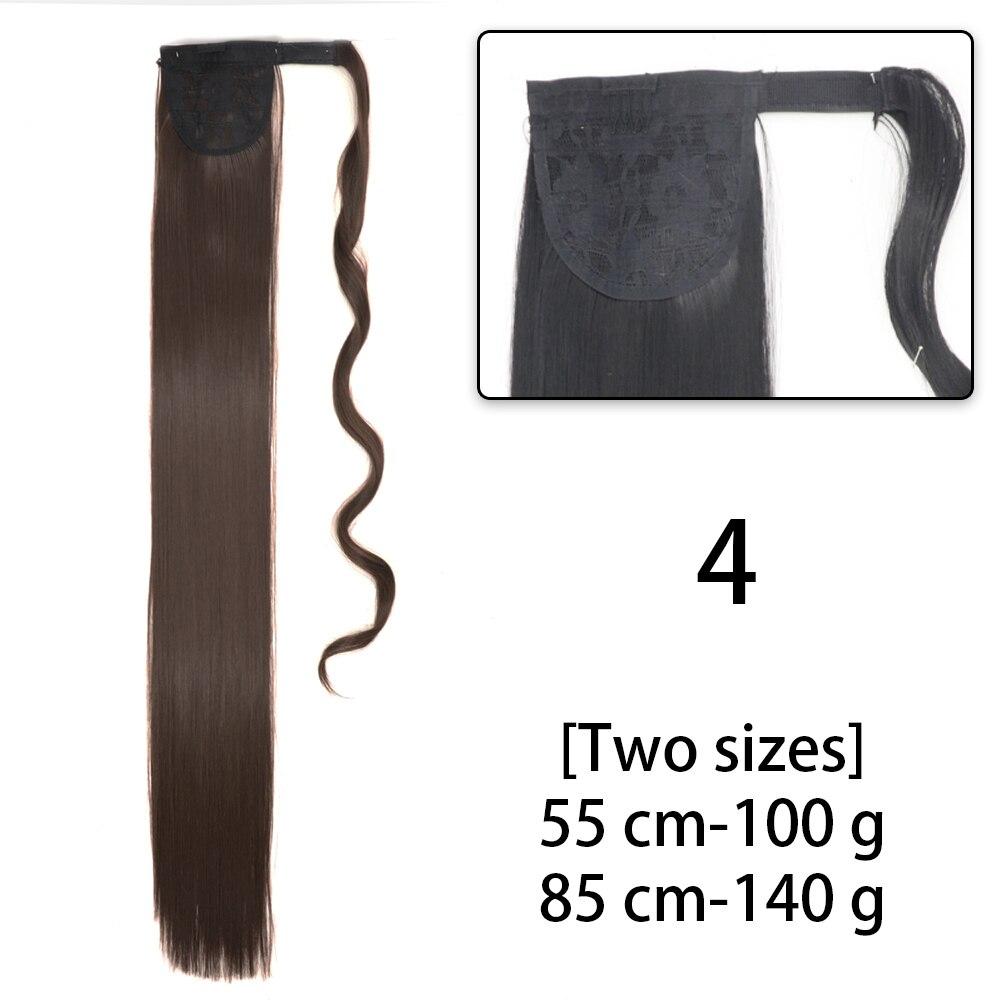 LISI HAIR Długie proste falowane syntetyczne włosy z kucykiem damskie do noszenia na co dzień to ekstra 85 cm kucyk z włosów