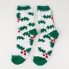 Women's Christmas Socks - Elk & Santa Design, Thick Coral Fleece, Floor Socks