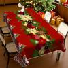 Christmas Poinsettia Santa Claus Tree Balls Tablecloth for Table Decor Reusable Kitchen Dining Tablecloth Christmas Decorations