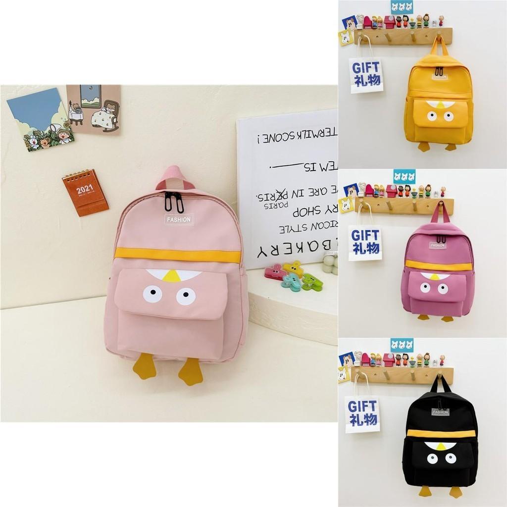 Mochila Infantil Adorável de Pato de Desenho Animado Bolsa de Lona Respirável de Grande Capacidade