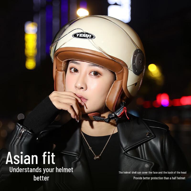 YEMA 611S Vintage 3/4 Motorcycle Helmet