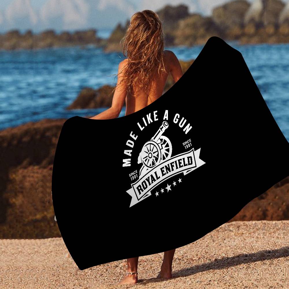 R-Royal E-Enfield Logo Anime Beach Swimming Towel Soft Absorbent Washcloth Children's Gifts For Kids Travel Camping Gym