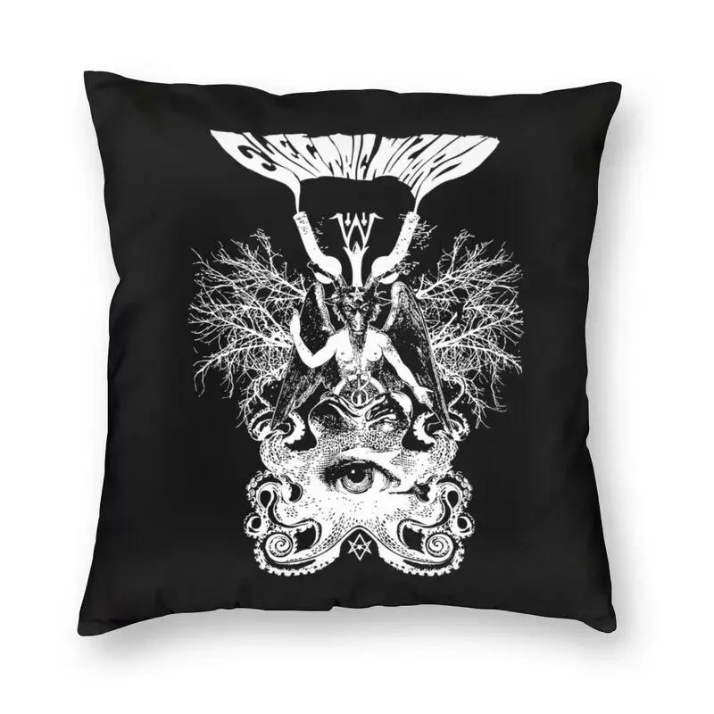 Teufelsziege Satan Skelett Druckmuster Kissenbezug für Zuhause Wohnzimmer Sofa Autodekoration Wurfkissen