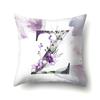 Polyester Pillowcase Home Watercolor Flower Print Pillowcase 26 English Letters Bedside Cushion Cover