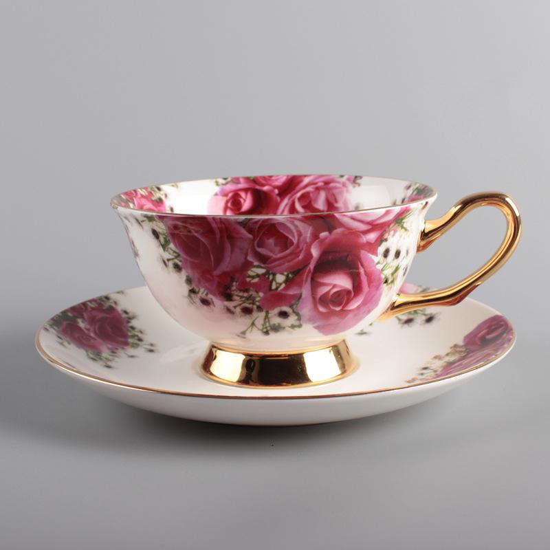 

Кавова чашка та блюдце в європейському стилі, англійська пасторальна мода, для післяобіднього чаювання, керамічна чашка з високоякісної кісткової порцеляни, чайна чашка 200 мл DXUIALOI 101-200ml