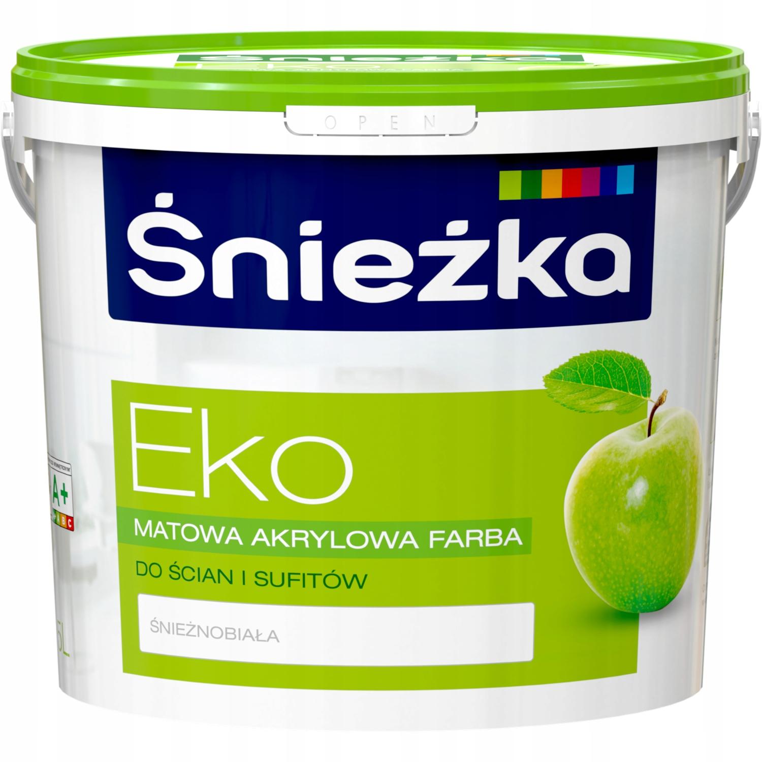 Śnieżka EKO farba akrylowa biała hipoalergiczna do ścian i sufitów 5L