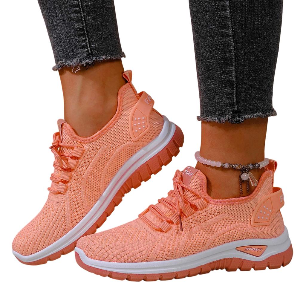 Lightweight Breathable Casual Sneakers for Women Flexible Slip-On Athletic Shoes with Knit Upper and Cushioned Sole for Everyday Wear