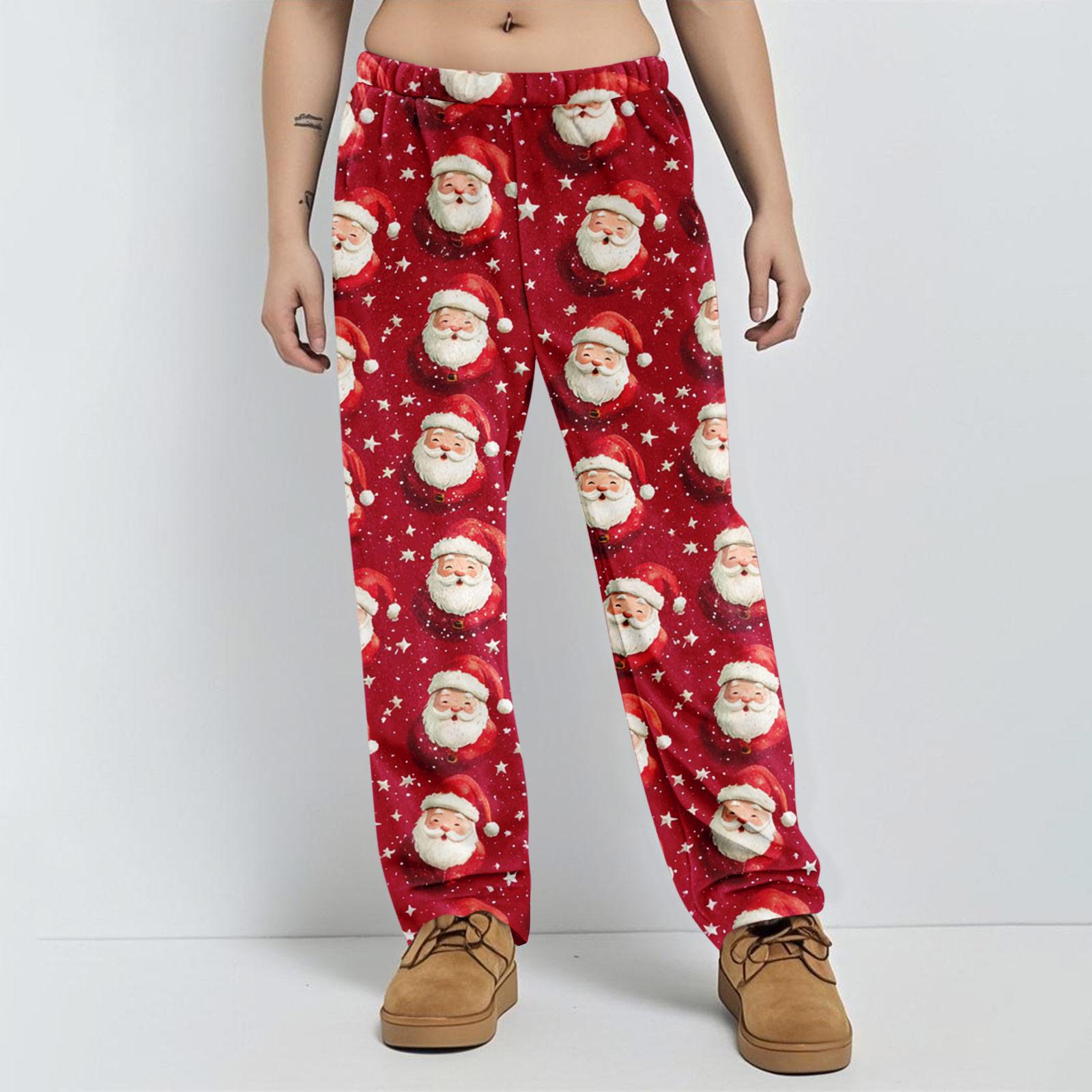 

Пижамные брюки Домашняя одежда Повседневные Брюки на кулиске с эластичной талией Удобные Прямые Брюки для йоги Свободные S красный