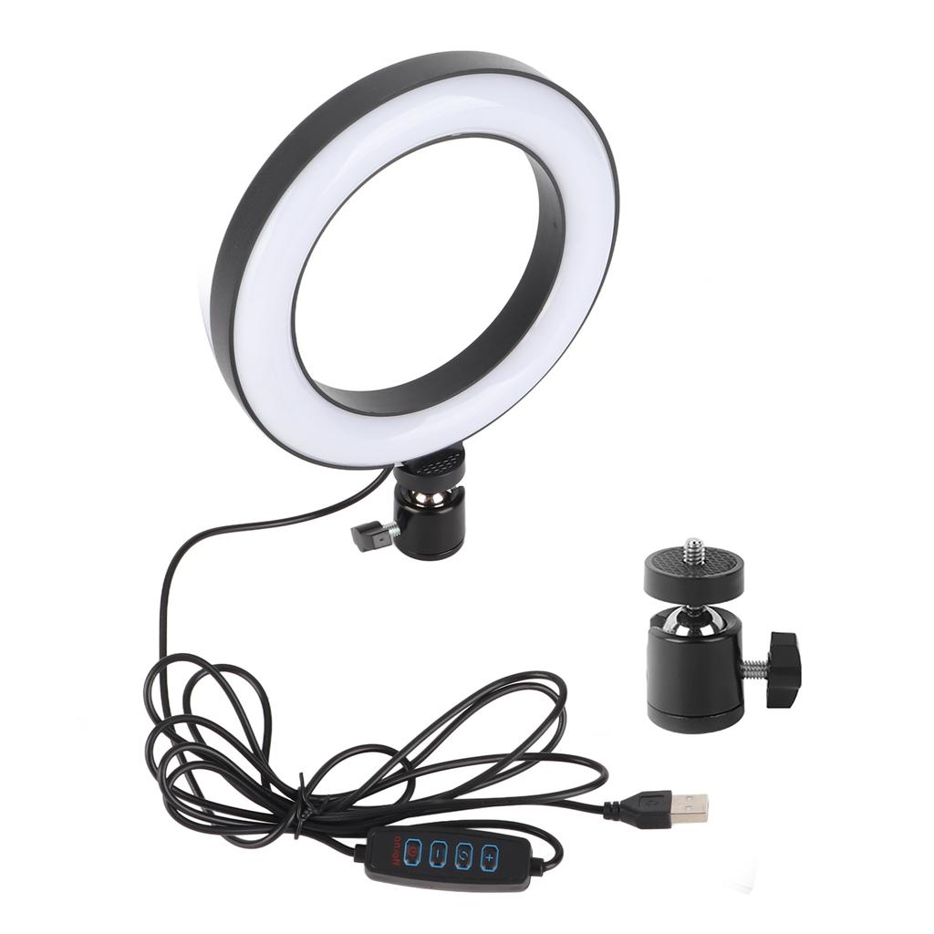 6"" LED Dimmbares Ringlicht Einstellbares Fülllicht mit Kugelkopf für Vlog Live Video Studio