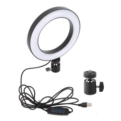 6"" LED Dimmbares Ringlicht Einstellbares Fülllicht mit Kugelkopf für Vlog Live Video Studio