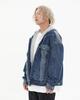 All D Denim Hooded Trucker Oversized Jacket (Blue)