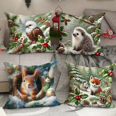 Fundas de almohada navideñas nuevas Fundas de almohada decorativas estampadas para sala de estar Fundas de almohada navideñas nórdicas
