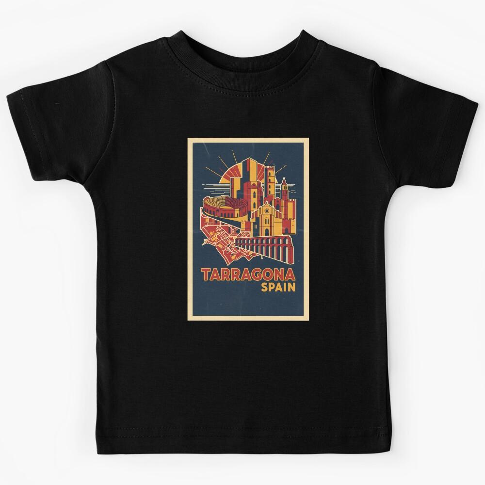 Tarragona Spain 1950s Vintage Travel Tourism Kids T-Shirt 110