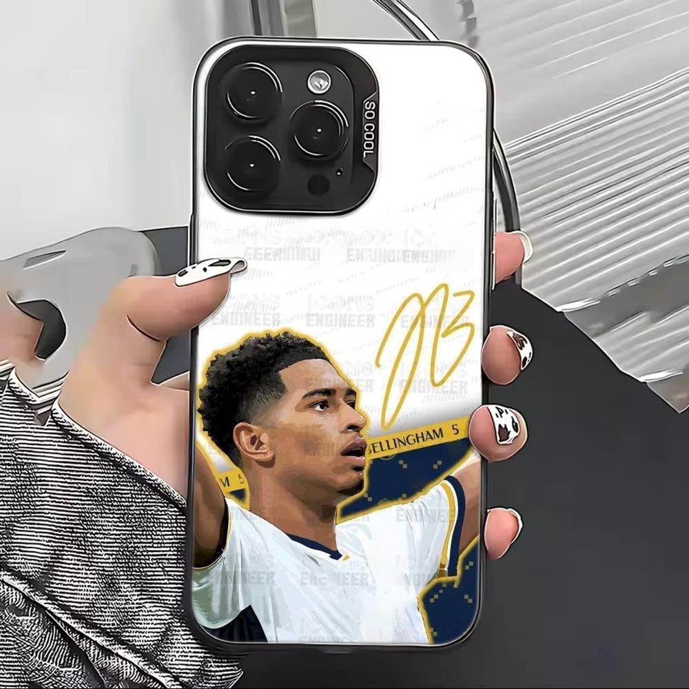 J-Jude F-Football Bellinghams Phone Case For iPhone 17,16,15,14,13,12,11 Plus,Pro Max,XS,Colorful Silver Black Cover