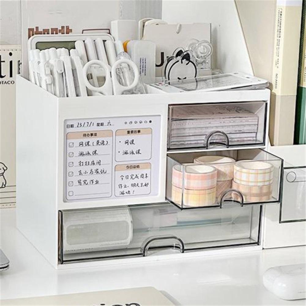 Multifunkční stolní organizér Zásuvková krabička s držákem na pero Velkokapacitní úložný organizér na stůl s mnoha přihrádkami