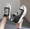 Women High Top Sneakers Lace-Up Casual Plarform Height Canvas Non-Slip Wear Resistant Spring Female Vulcanize Shoes