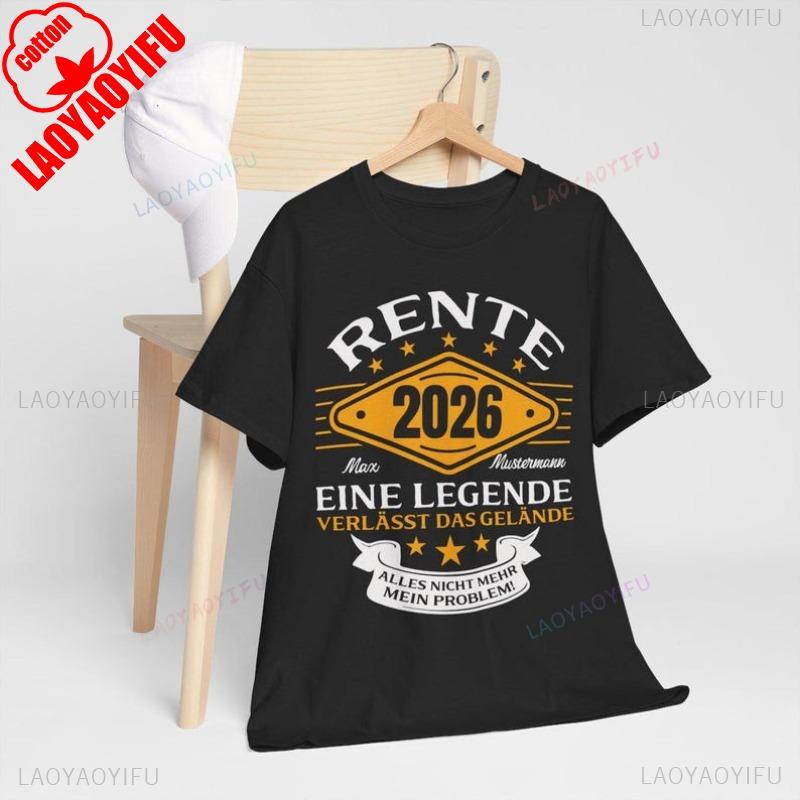 Personalizable Retirement Gift Cotton Summer Tee Short Sleeve Casual Desired Name 2026 Roundneck Breathable Graphic Casual Tops