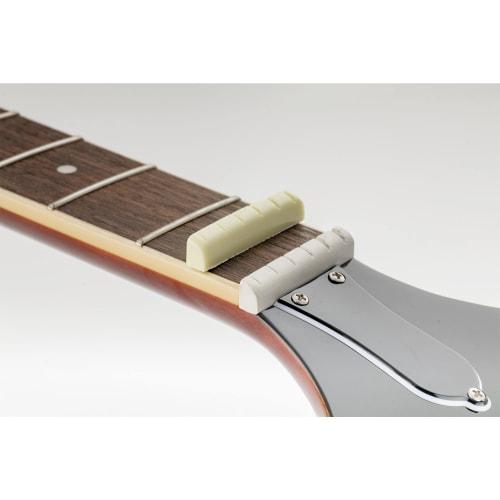 Musiclily Pro 44mm Urea Resin Plastic Pre-Grooved Nuts for Gibson-Style 6-String Les Paul Guitars, Flat Bottom, Ivory (Set of 2)