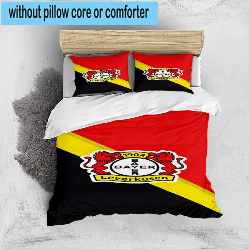 3pcs Bayer Football Club Printed Bedding Set Duvet Cover Closure Includes 1 Duvet Cover & 2 Pillowcases Bedding Sets Home Decor Gifts