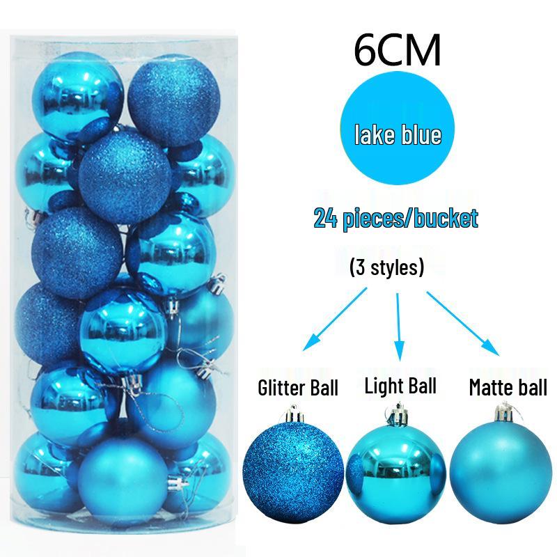 Colorful Christmas Tree Matte & Shiny Ball Decorations for Shopping Mall Ceiling