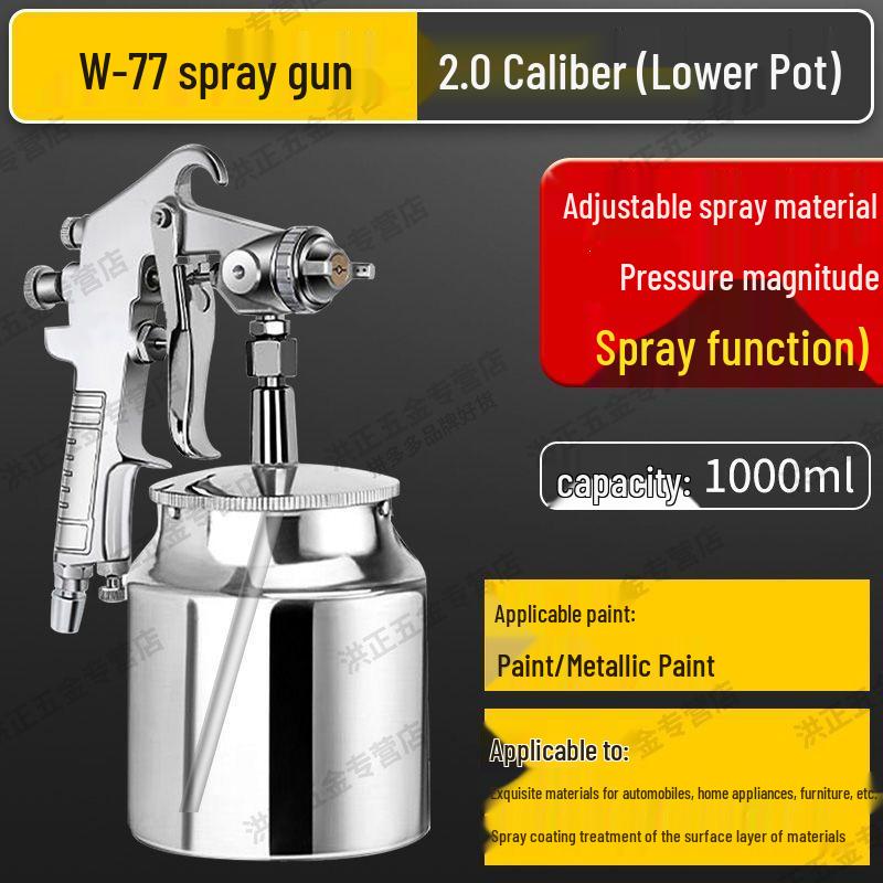 High-Quality Pneumatic Spray Gun with Dual Pots for Furniture, Car Paint, Household, and Textured Spraying