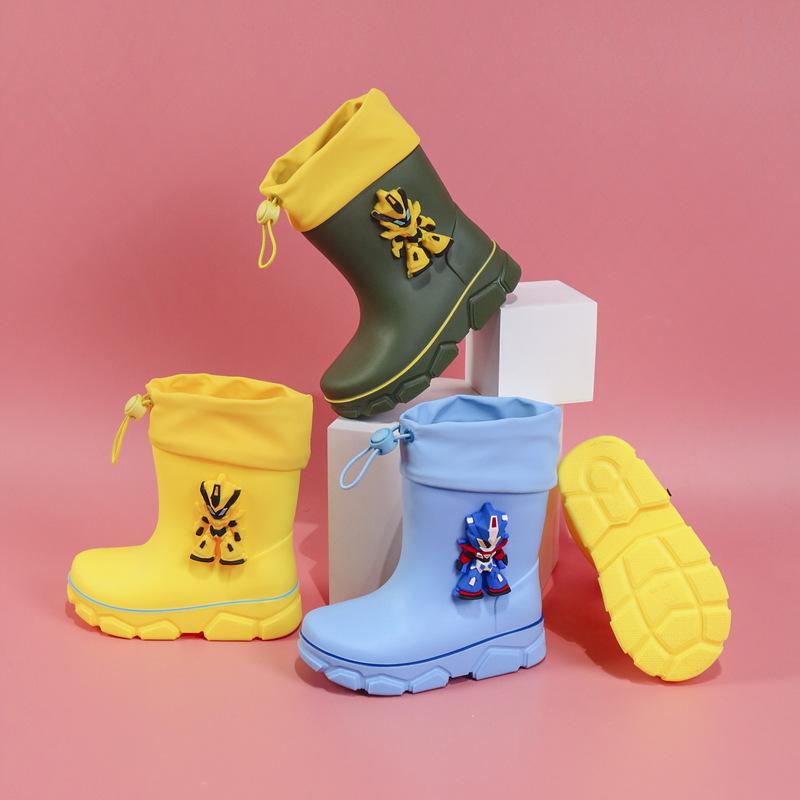 2025 pantofi de ploaie pentru copii, desene animate, rezistenți la uzură, călduroși din catifea și antiderapanți, pantofi de apă pentru școală, cizme de ploaie pentru copii mijlocii și mari