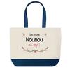 Tote Bag - PLANETEE - Nanny At the Top (Childminder) - Blue Background - Cotton 40x45 Cm - Made In France
