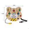 Toy Wooden Busy Board, Fine Motor Skills, Development Toy, Sensory Board LED Switch for 2 3 4