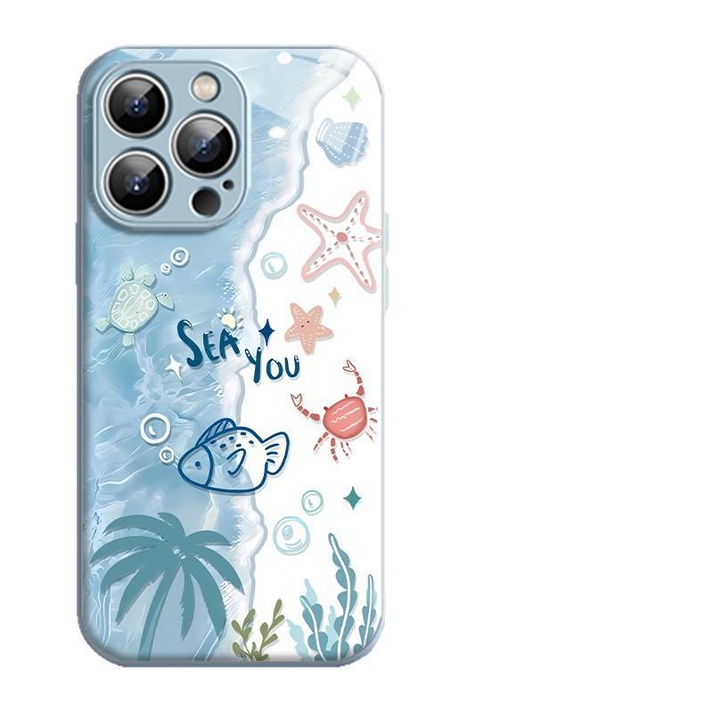 

Ocean World for Apple 17 Promax Cartoon Women for IPhone Mobile Phone Case 16 New 15 Hydrogel Shell For Apple 6