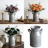 Retro French Pitcher Vases Metal Rustics Vases for Dried Flower,Farmhouse Decorative Pitchers Rustics Milk Jugs Vases