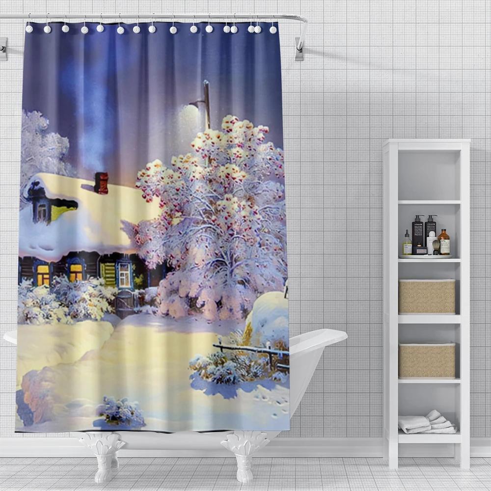 Home Shower Curtains For Bathroom Landscape Animals Waterproof Fabric Bathroom Curtains Modern Shower Curtain 180X200 240X200