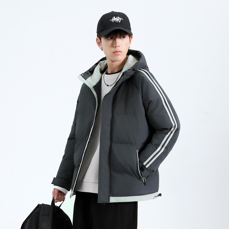 Youth Casual Hooded Cotton-padded Men's Jackets Winter Thickened Warm Hong Kong Style Cotton-padded Jackets Autumn and Winter Cotton-padded Clothes