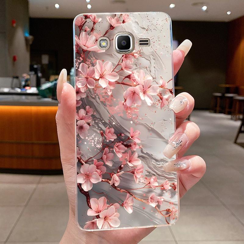 For Samsung Galaxy J2 Prime J2 Ace Grand Prime A5 2015 Case Flower Butterfly Phone Capa Soft Silicon Transparent TPU Jelly Cover
