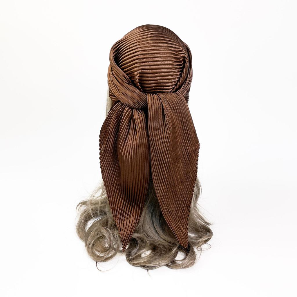 Fashionable New Versatile Headscarf Large Square Scarf Solid Color Scarf Women'S Simulated Silk Satin Scarf