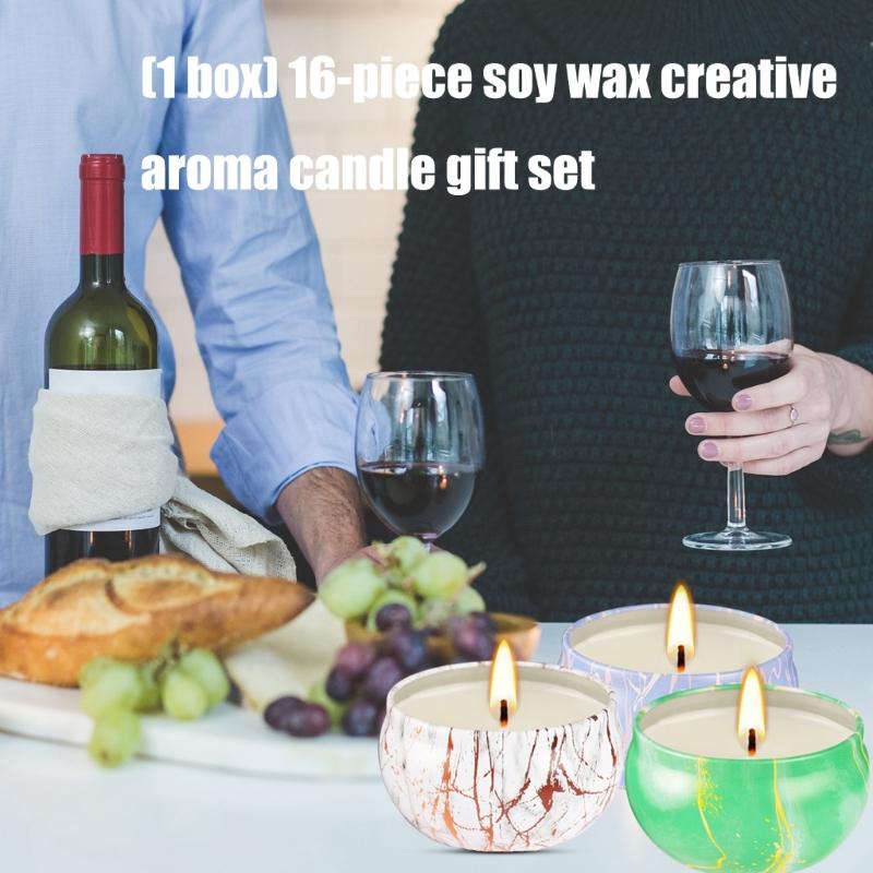 Scented Candle Gift Set Birthday Candle for Home Scented Aromatherapys Candle Long Lasting Soya Wax Candle 16Pcs