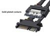 Neu 1 x 50cm SATA 22Pin 7+15 Stecker auf Buchse Daten Strom Kombi Verlängerungskabel 22Pin