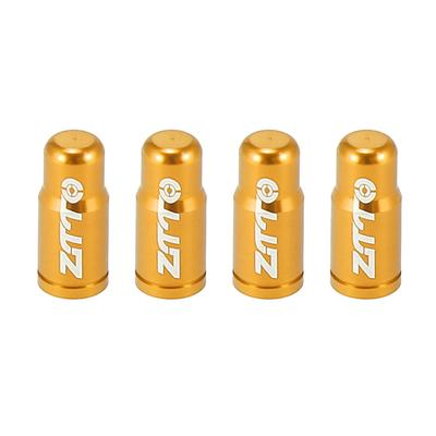 X AUTOHAUX Tire Valve Caps Valve Stem Caps Dust Valve Caps Aluminum Alloy French Type Motorcycle 4pcs Gold