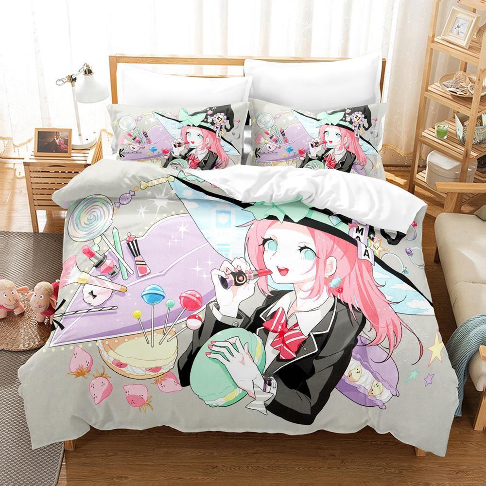 Yamada-kun och de sju häxorna Sängkläder Tecknad Anime tredelat set Vuxen Barn Sovrum Påslakanset 3D Kawaii Flickor