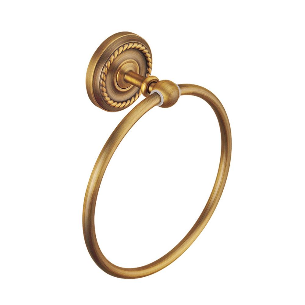 Stylish Firm Towel Ring Copper Towel Rack Pendant for Bathroom Toilet Commodity Shelf Gold #1