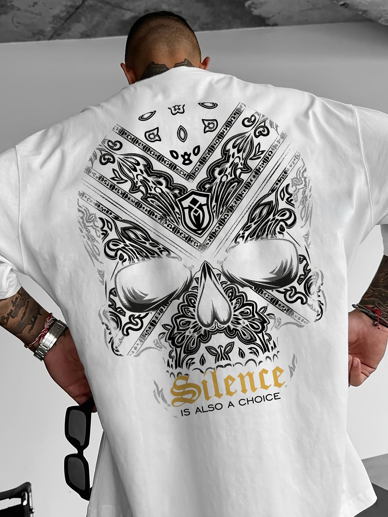 Men s T-shirt- Featuring a Striking Skull and Crossbones Design on Back S