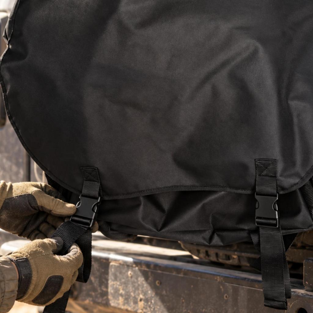 Hanging Spare Tire Cover with Storage Compartment Waterproof Mounted Protector Bag