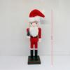 1Pcs Wood Nutcracker Santa Figure Decoration 25Cm Christmas Santa Claus Nutcracker Holiday Ornaments