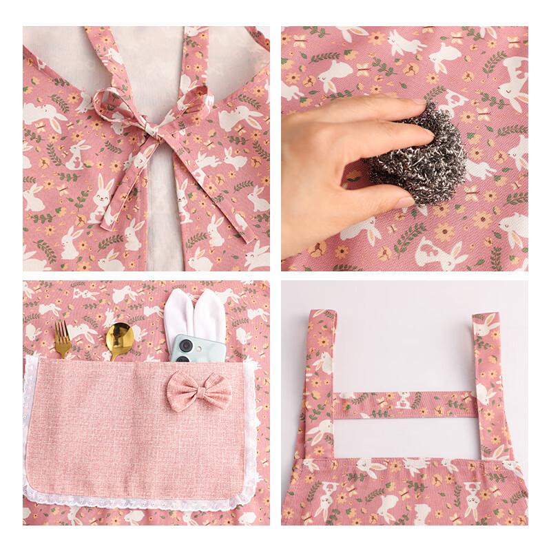 Cute Cartoon Anti-Stain Kitchen Apron with Hand Wiper