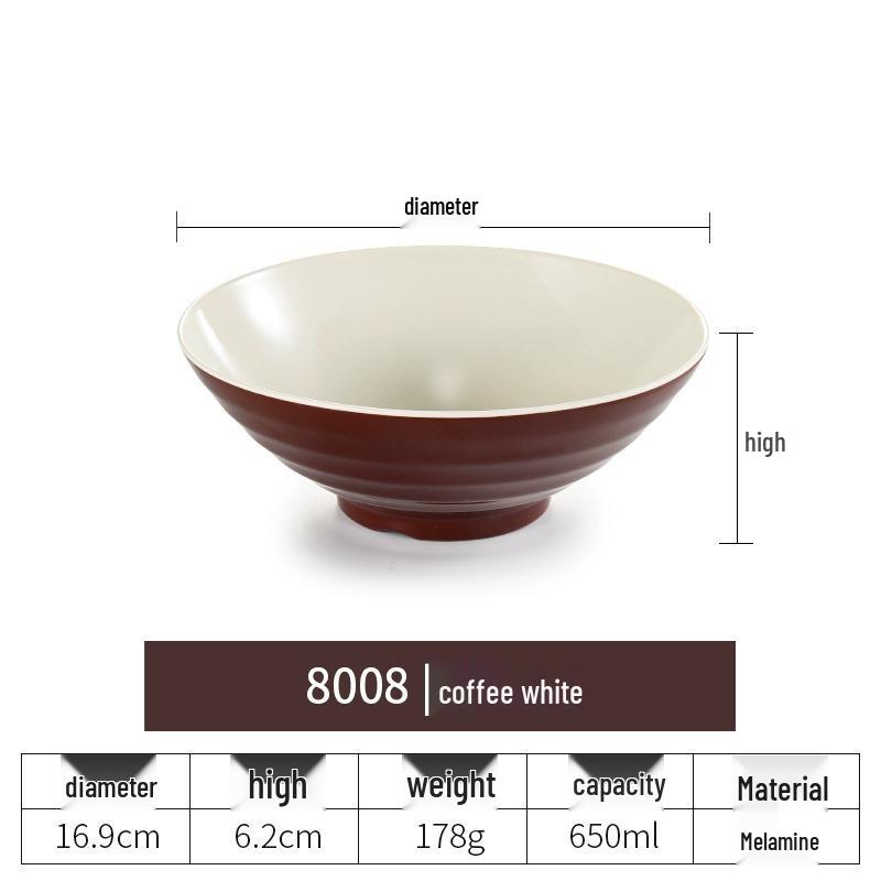 Net Celebrity Melamine Ramen Bowl: Two-Tone Creative Design, Large, Ideal for Mala Tang and Rice Noodles