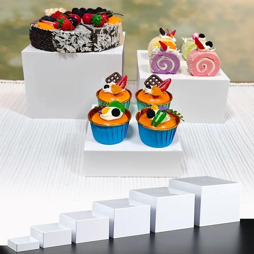 6 szt./zestaw Akrylowy Podwyższenie Bufetowe Stojak Stołowy Na Imprezę Wesele Figurki Zabawek Biżuterię